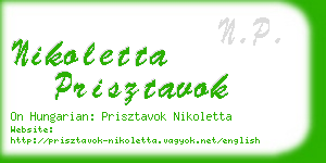 nikoletta prisztavok business card